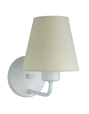 Luminária de Parede Arandela BRANCA Cúpula de Tecido Cru