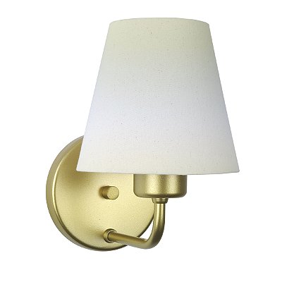 Kit 4 Luminárias Arandelas Parede Dourada Cúpula de Tecido