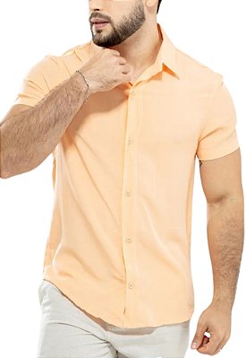 Camisa Viscolinho Salmon Maracaipe