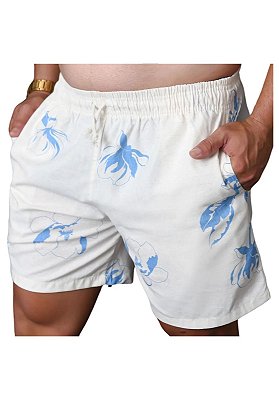 Short Linho Misto Estampado Maresias