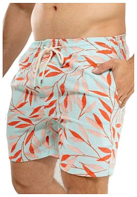 Short Linho Misto Estampado Eagle