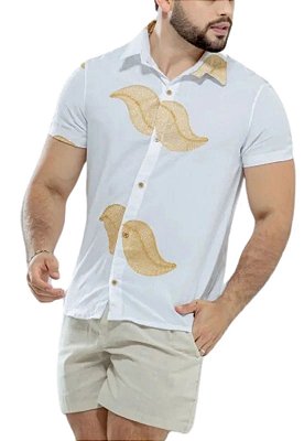 Camisa Viscolinho Bordada Broady