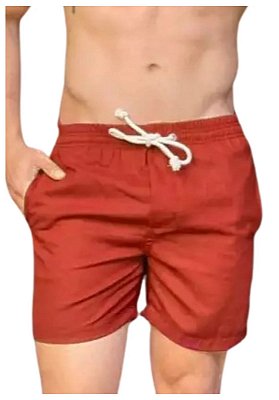 Short Liso Linho Misto Ferrugem Agnatha