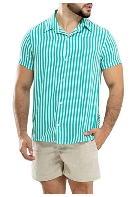 Camisa Viscolinho Listrada Cooler