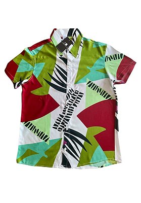 Camisa Viscolinho Estampada Vieiras