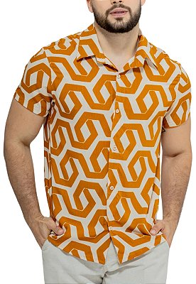 Camisa Viscolinho Estampada Hidden