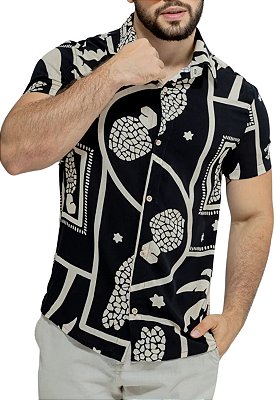 Camisa Viscolinho Estampada El Castillo