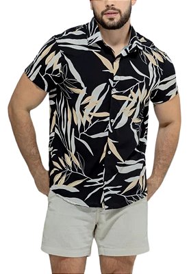 Camisa Viscolinho Estampada Paradise