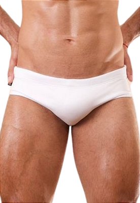 Sunga Slip Canelada Branca Lyman