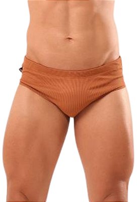 Sunga Slip Canelada Caramelo Barra