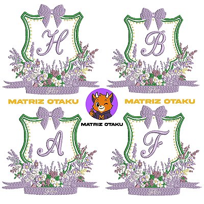Alfabeto moldura Floral Princesa 26 letras em 3 tamanhos diferentes