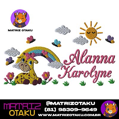 Matriz de Bordado Girafinha no bosque