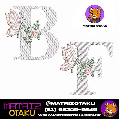 Matriz De Bordado - Alfabeto Borboleta E Flor