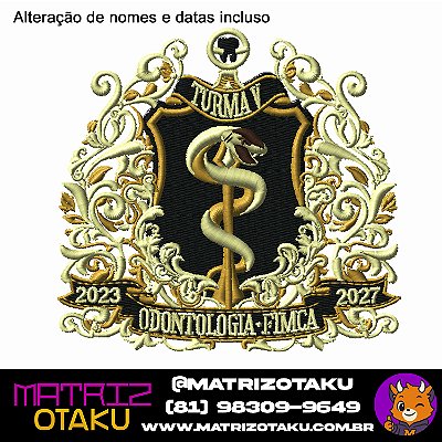 Matriz de bordado Brasão Odontologia