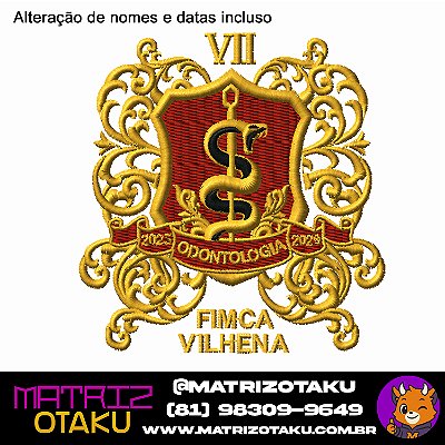 Matriz de Bordado Brasão Odontologia