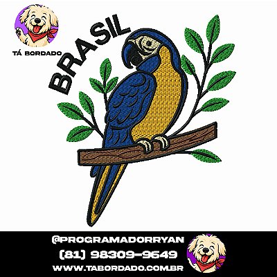 Matriz de Bordado Arara Azul