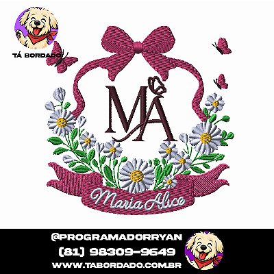 Matriz de Bordado Brasão Floral