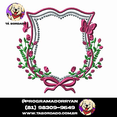 Matriz de Bordado Brasão Floral