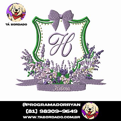 Matriz de Bordado Brasão Floral