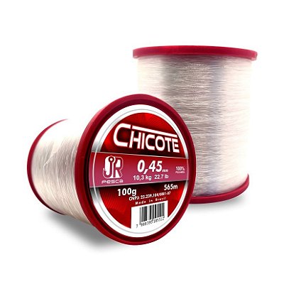 Linha Monofilamento Transparente Chicote - 0,45mm - 10,3kg - 22.7lbs - 565m - JrPesca