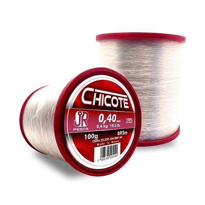 Linha Monofilamento Transparente Chicote - 0,40mm - 8,4kg - 18.5lbs - 695m - JrPesca