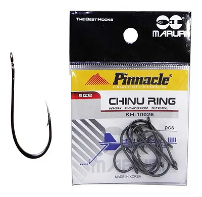 Anzol Pinnacle Chinu Ring Black Cart. 10pçs