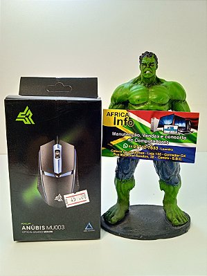 Mouse Gamer Anúbis Led com Fio Usb 2.0 3 Botões 1200DPI Knup - KP-MU003