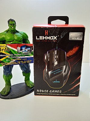Mouse Gamer Competitivo Usb Lehmox 3200dpi Led Rgb Ley-x7 Cor Preto