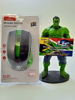 Mouse Com Fio Usb 2.0 KA-637 Óptico Ergonômico Função dpi KAPBOM ORIGINAL