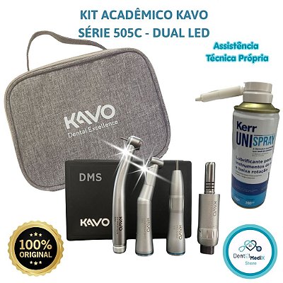 KIT ACADÊMICO ODONTOLÓGICO KAVO - Série 500 - Dual LED - COM BOLSA E LUBRIFICANTE UNISPRAY KAVO KERR