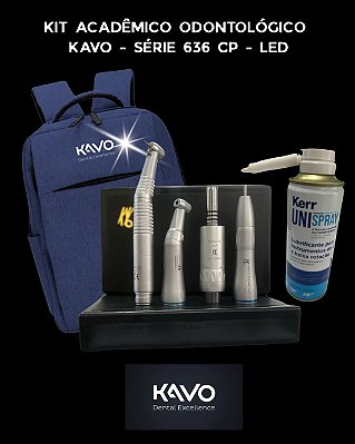 KIT ACADEMICO ODONTOLOGICO KAVO SÉRIE 636  LED - COM MOCHILA E UNISPRAY