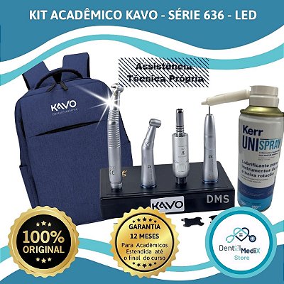 KIT ACADEMICO ODONTOLOGICO KAVO SÉRIE 636  LED - COM MOCHILA E UNISPRAY
