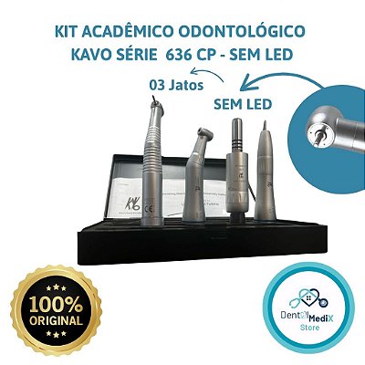 KIT ACADEMICO ODONTOLOGICO COM LED SÉRIE 636 CP - IRRIGAÇÃO INTERNA E PUSH BUTTON