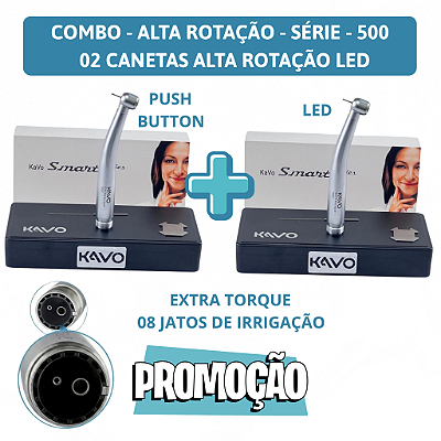 Combo 505 - 02 Canetas Alta Rotação série 505 LED EXTRA TORQUE DENTISTA ODONTO