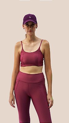 Legging Feminina Bordô com Bolso Lateral