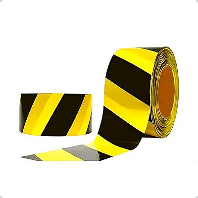 Fita de Demarcação Zebrada 100m Preta Amarela
