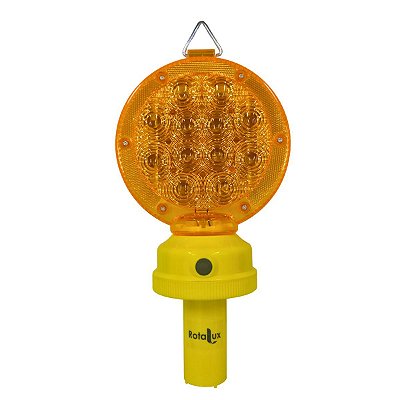 Sinalizador Viário Cone 12 LEDs Sensor Luz Obra Performance