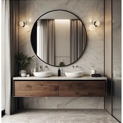 Espelho Decorativo para Parede de Luxo Redondo com Moldura Tacolado