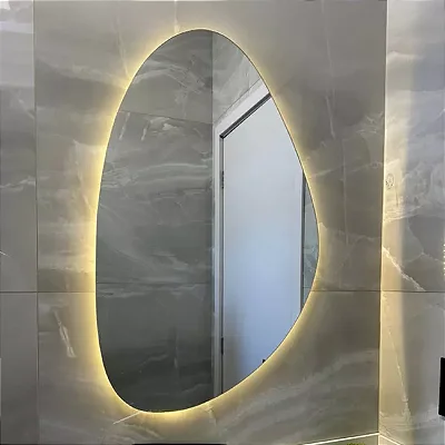 Espelho Orgânico 57x37cm Com Led Lapidado