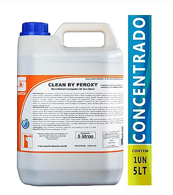 Clean by Peroxy Desinfetante e Limpador de Uso Geral - 5 Litros - Spartan