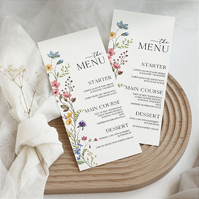 10 Menu Cardápio para Jantares Casamento Personalizado - 9x21cm