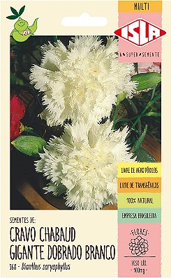 CRAVO CHABAUD GIGANTE DOBRADO BRANCO - Sementes