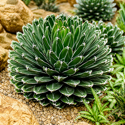 AGAVE REGINAE ou VITÓRIA RÉGIA (Agave victoriae-reginae) - Pote 11