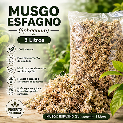MUSGO ESFAGNO (Sphagnum) - 3 Litros
