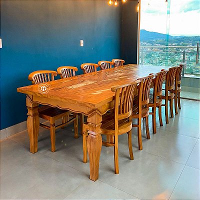Mesa Fazenda Pé Entalhado