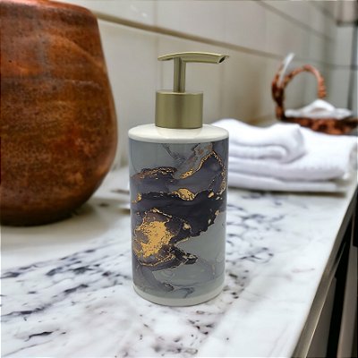 Dispenser de Sabonete Banheiro Ceramica Jupiter 7x17cm 300Ml