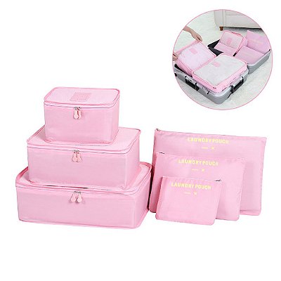 Kit Organizador de Mala Viagem 06 Peças Semi Impermeável