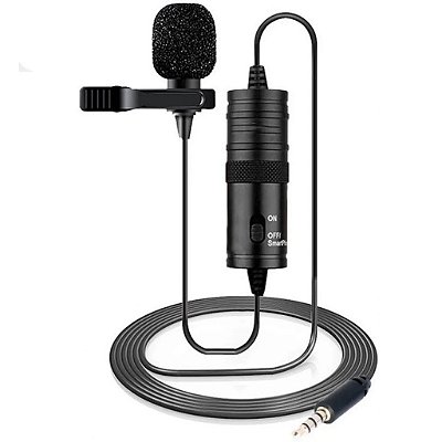 Microfone de Lapela Omnidirecional Cabo 6 metros Adaptador P10