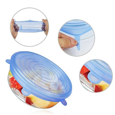 Tampa de Silicone Multi Uso 6PCS 7x9,5x11,5