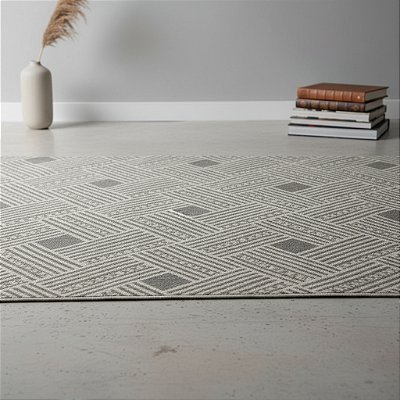 Tapete Felpudo Macio Antiderrapante Andino Sala Quarto Escritorio 1,50 x 2,00 Cinza A121